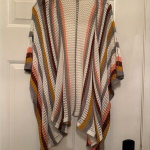 Striped Multicolor Open-Front Sweater